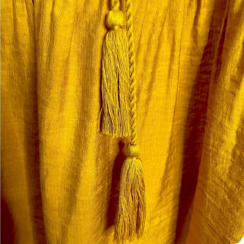 C+D+M dark mustard sleeveless boho pheasant style dress size medium midi - Picture 5 of 10